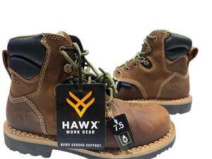 Hawx Platoon Women's Work Boot Size 7.5 Brown Leather Waterproof